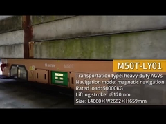 Heavy-duty AGV with a load capacity of 50 tonnes Le véhicule est équipé d'un moteur à vapeur.